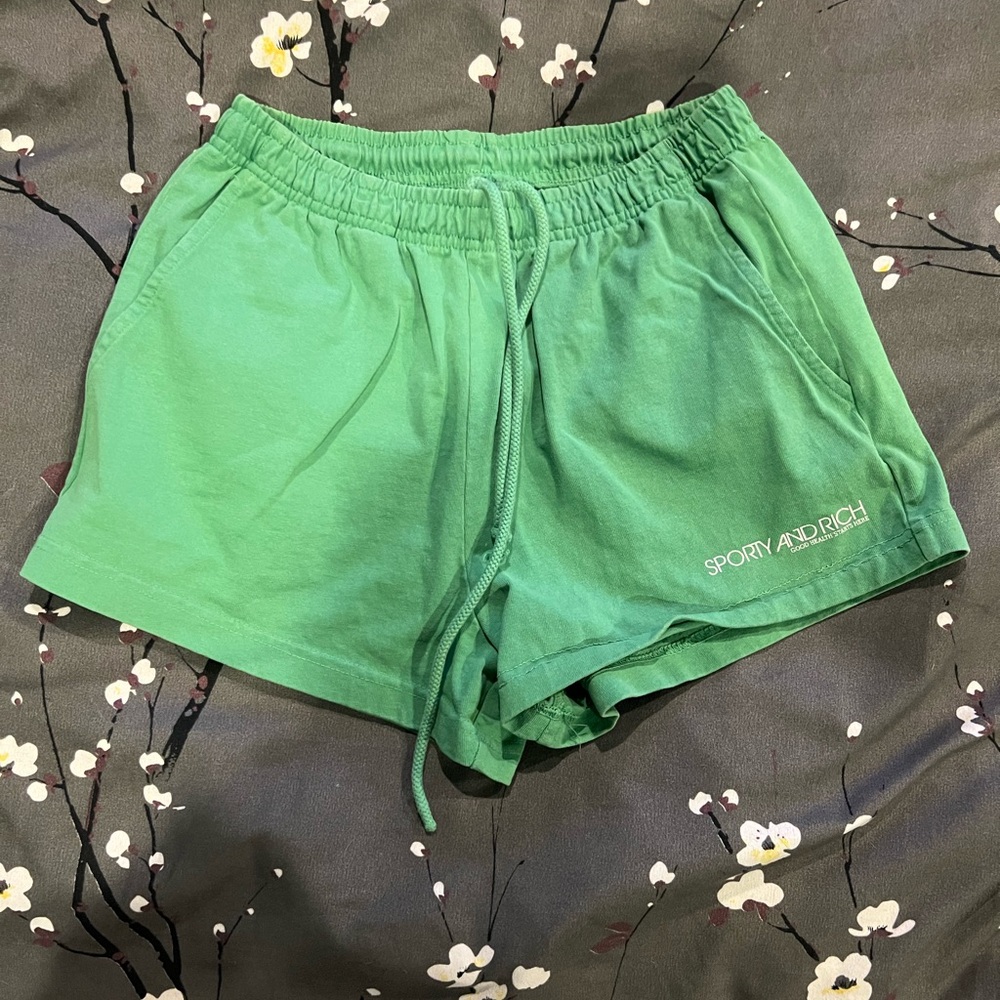 Sporty & Rich Women's Green Athletic Shorts